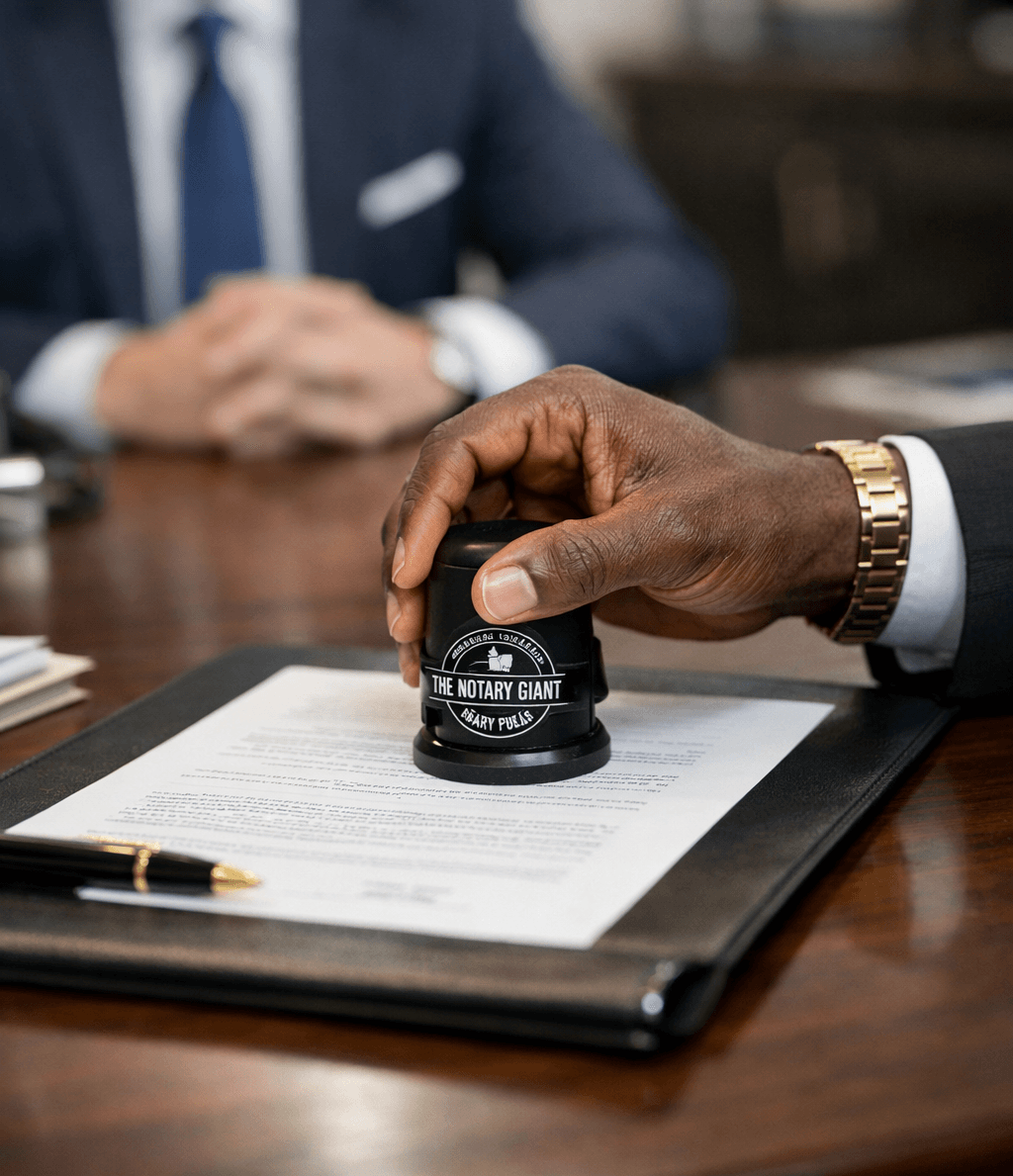 Oswald Joseph Bien-Aimé meeting a client for a notary appointment in Manhattan